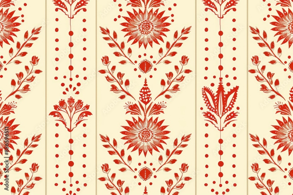 Traditional decorative pattern in red tones