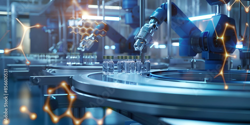 Advanced Robotics in Pharmaceutical Manufacturing Facility
Automated Production of Medicine Vials in High-Tech Lab
Cutting-Edge Robotic Arms in Pharma Industry