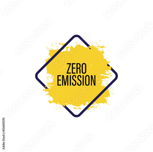 zero emission sign on white background	