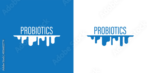 Probiotics text background. Micro probiotic microorganism	