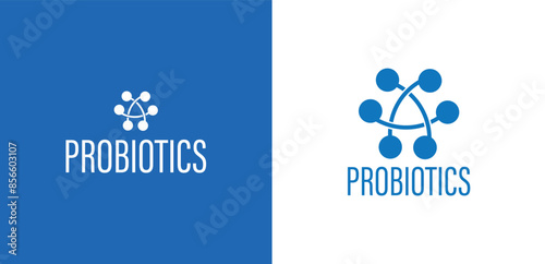 Probiotics text background. Micro probiotic microorganism	