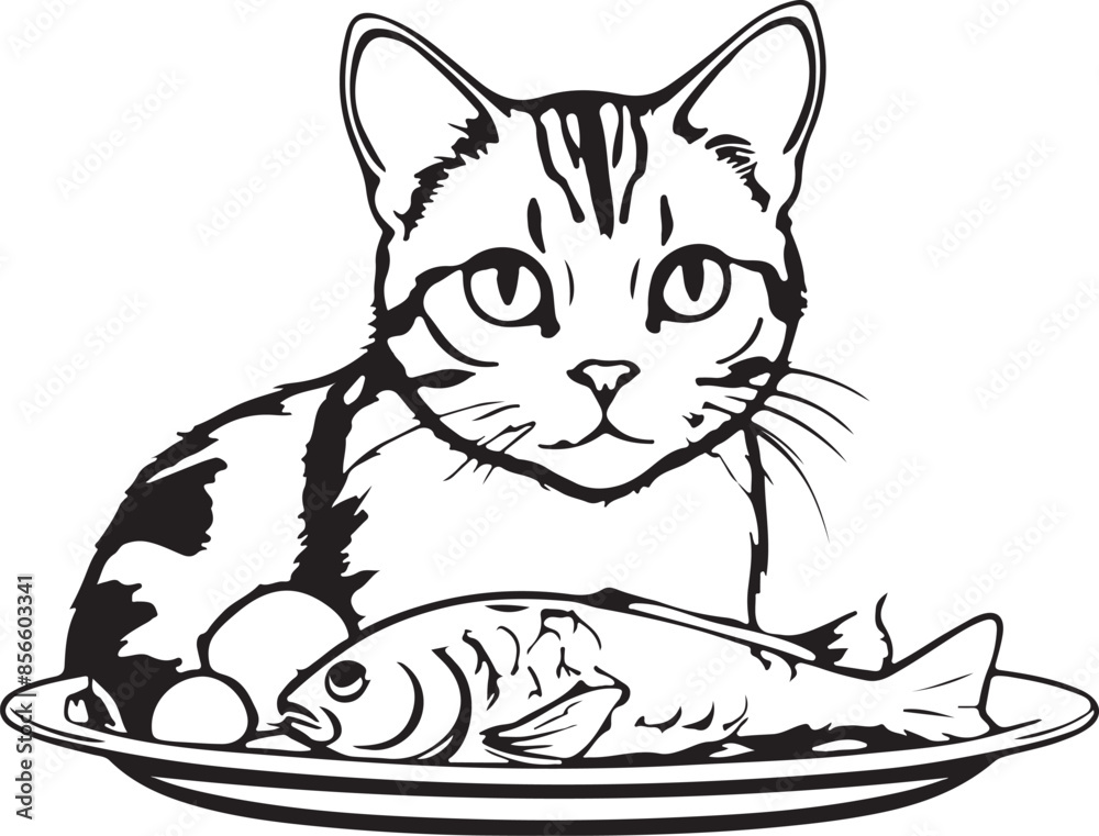 Obraz premium cat and fish