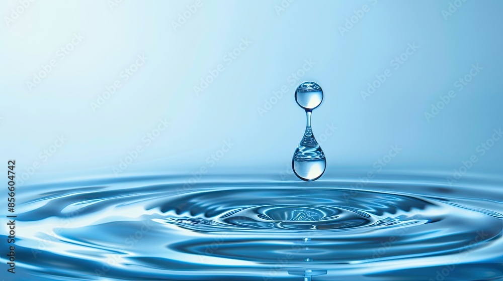 World water day. Realistic drop of water falling 