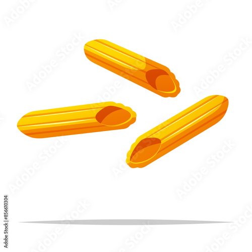 Penne pasta vector isolated illustration