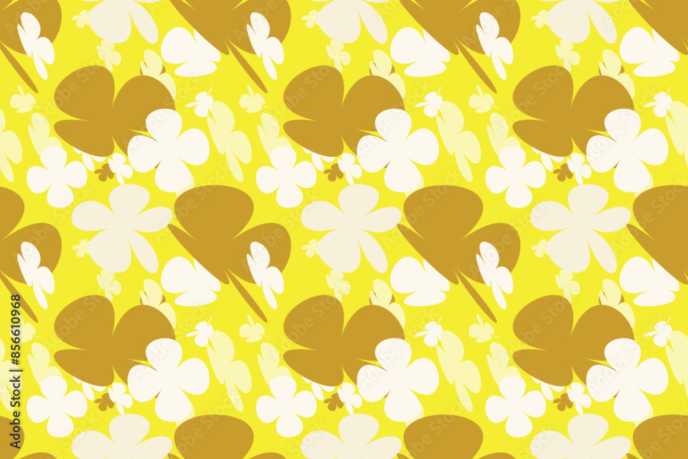 Fototapeta premium Seamless Abstract Floral Wallpaper Pattern With Simple Pretty, Little Floral Liberty Seamless Texture Background. Spring, Summer Romantic Blossom Flower Garden Seamless Pattern for Your Designs