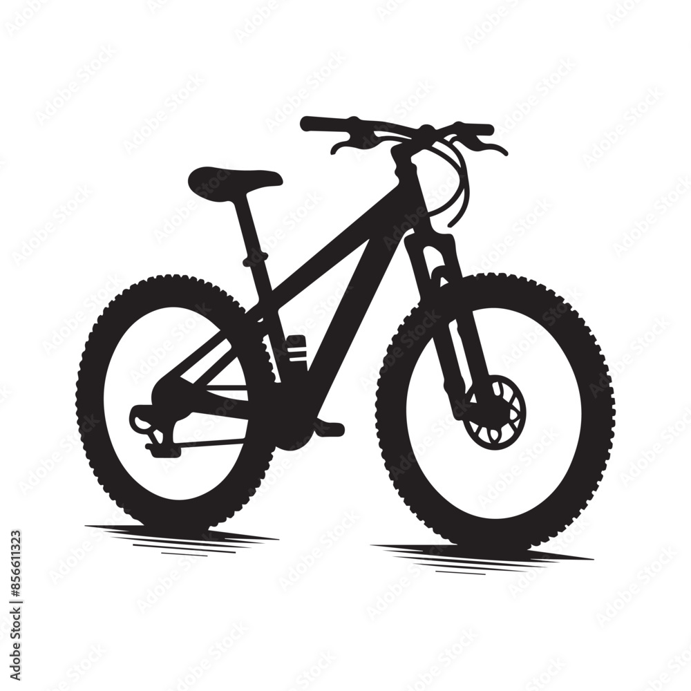 Silhouette of Bicycle Icon Isolated in White Silhouette of Bicycle Icon Isolated in White