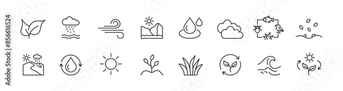 Ecosystem icons set. Biosystem line icon collection. Vector illustration