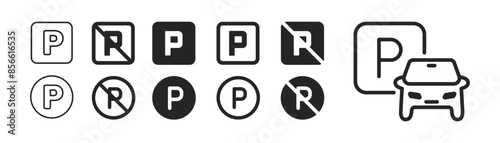 Parking signs. Set of car parking. Vector illustration © Cezar_911