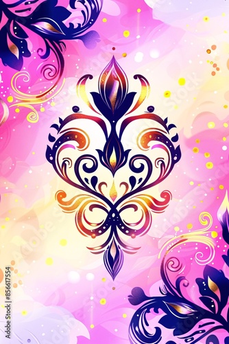 Elegant damask pattern background 