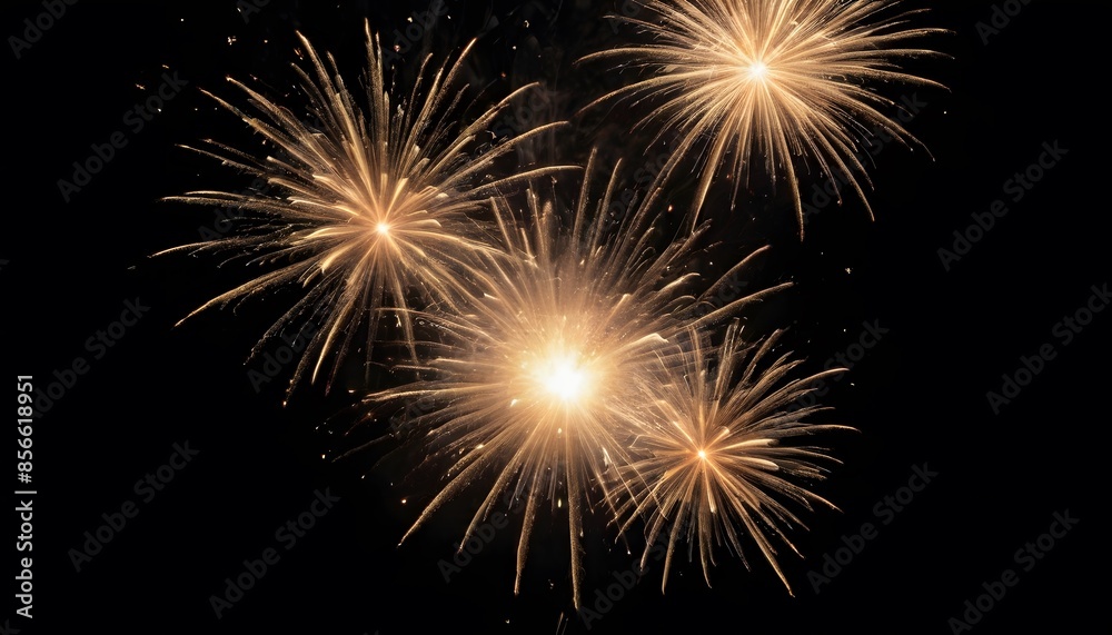 Obraz premium Golden Fireworks Display in the Night Sky