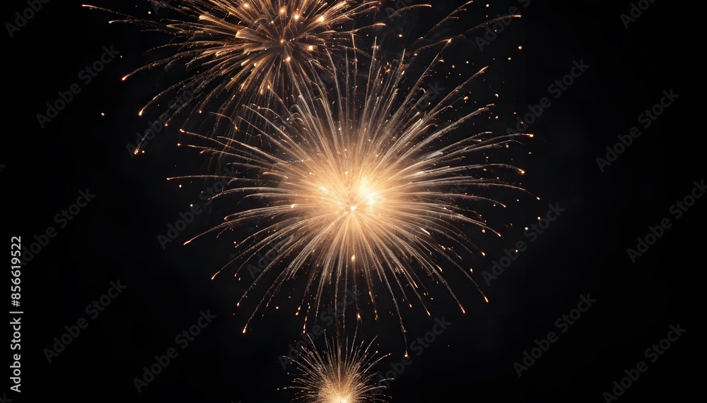 Golden Fireworks Display in the Night Sky Golden Fireworks Display in the Night Sky