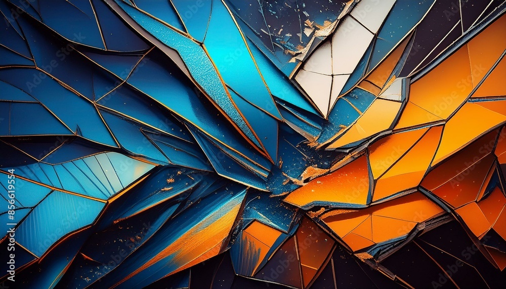 Damaged display with broken glass, dust and scratches. Color ...