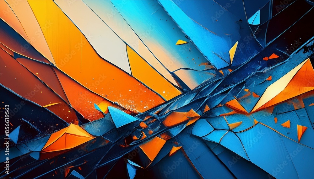 Damaged display with broken glass, dust and scratches. Color ...