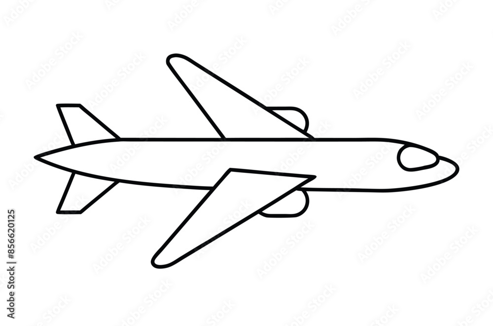 Airplane line drawing, Airplane continuous single sketch, Vector illustration Airplane line drawing, Airplane continuous single sketch, Vector illustration