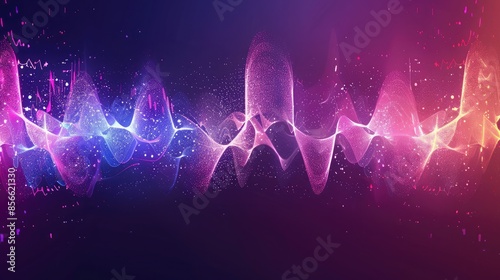 abstract digital sound wave on dark background with blue and violet colors,Neon wallpaper with dynamic lines on black background, fluorescent ribbon light trajectory,An Abstract Representation 

 photo