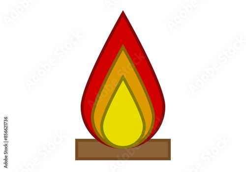 Hoguera encendida con llamada de fuego