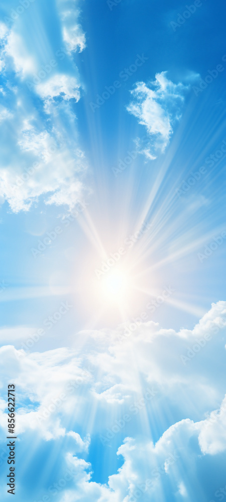 Fototapeta premium 太陽の光が反射した空 Generative AI