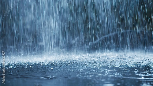 Intense Torrential Downpour in an Urban Landscape, Capturing the Dramatic Impact of a Severe Rainstorm