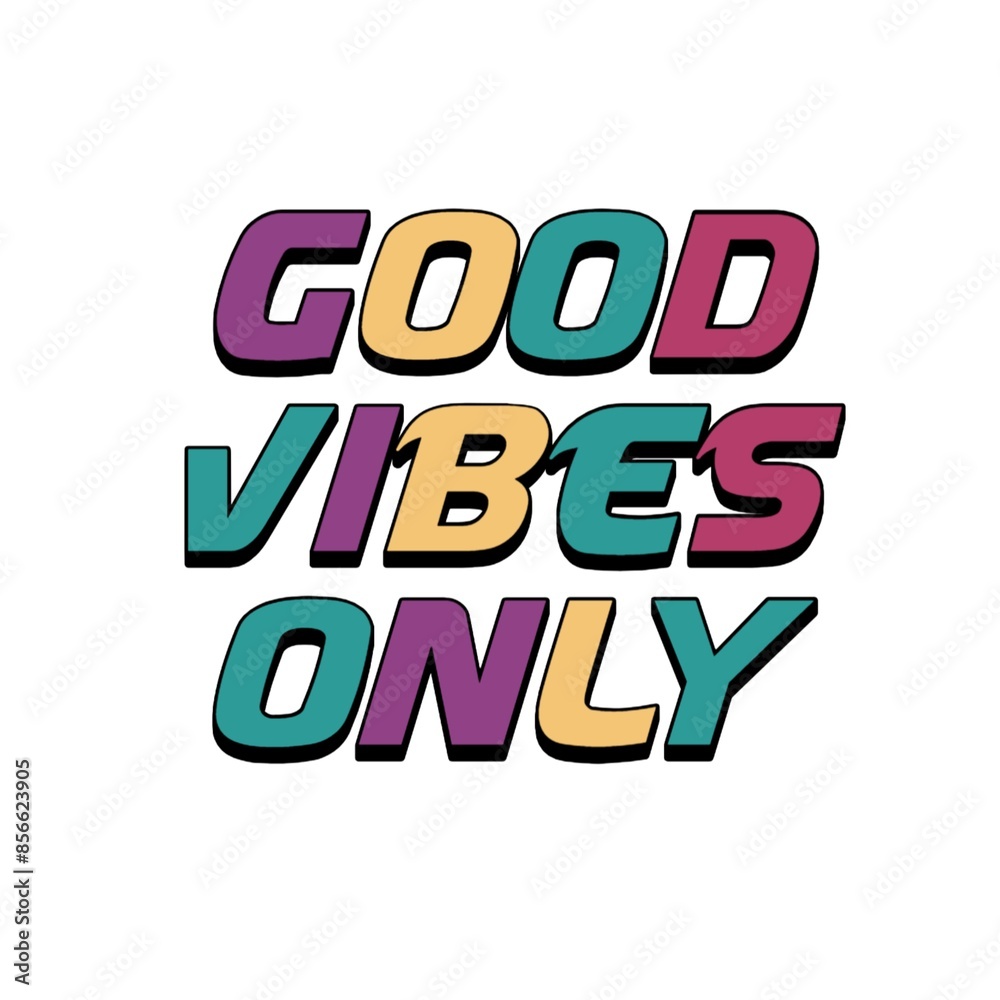 Fototapeta premium 3D Good vibes only text poster