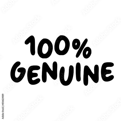 3D 100% Genuine text poster