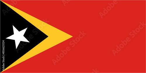 East Timor official flag vector with standard size and proportion. National flag emblem with accurate size and colors.