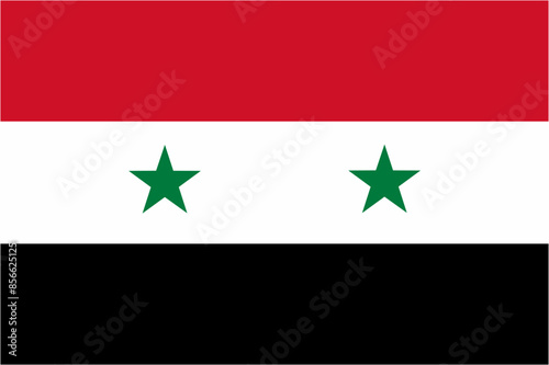 Syria official flag vector with standard size and proportion. National flag emblem with accurate size and colors.