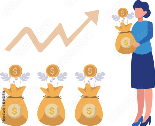 The girl is showing the various dollar plants.