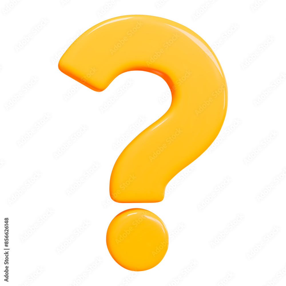 3d yellow question mark. Faq problem solution symbol. Vector illustration on isolated background. 3d yellow question mark. Faq problem solution symbol. Vector illustration on isolated background.