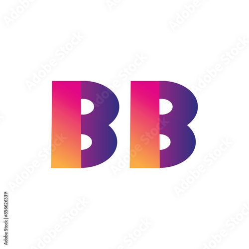 Initial Letter BB Logo Lowercase, magenta and orange, Modern and Simple Logo Design