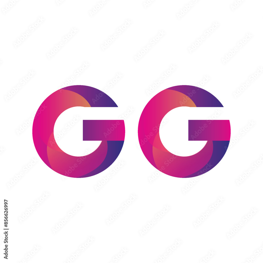 Initial Letter GG Logo Lowercase, magenta and orange, Modern and Simple Logo Design Initial Letter GG Logo Lowercase, magenta and orange, Modern and Simple Logo Design