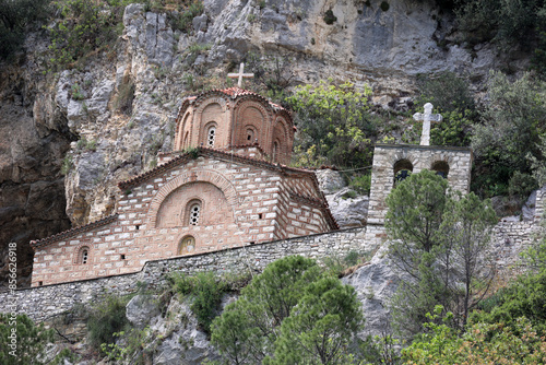 St. Michael's Church is a medieval Byzantine church outside the Kalaja district on a hill of the city of Berat in southern Albania photo