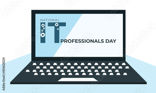 National IT Professionals Day. background, banner, card, poster, template. Vector illustration.