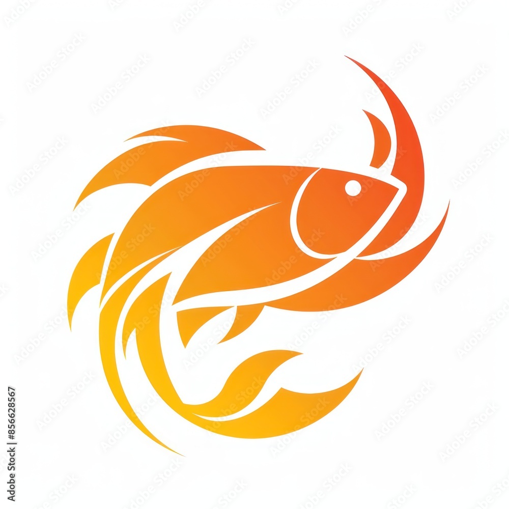 Fototapeta premium Abstract Orange Fish Logo Design