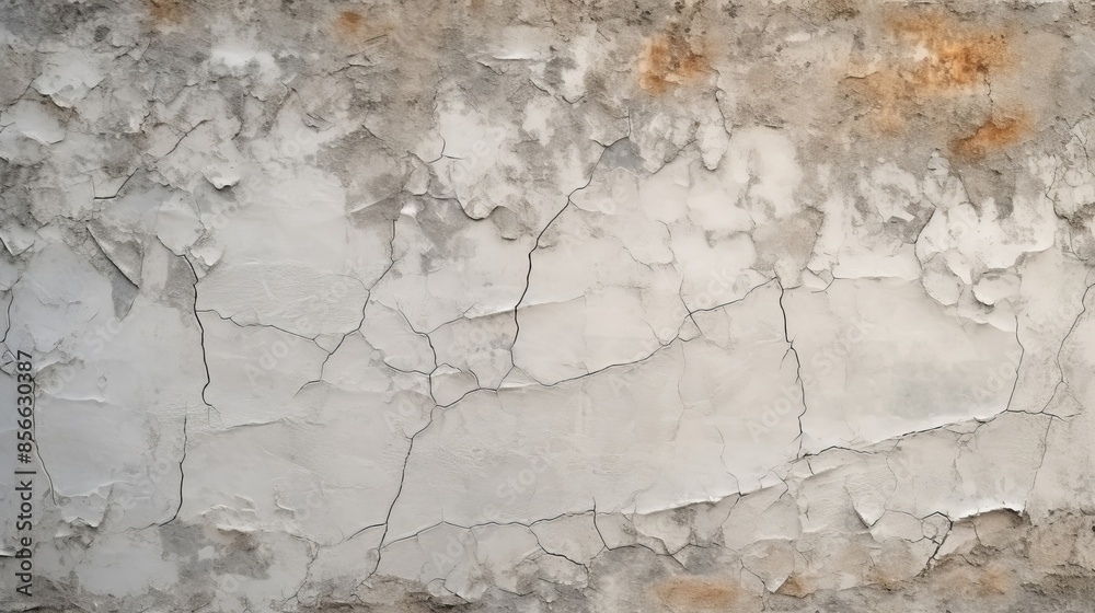 Naklejka premium Weathered walls with cracked plaster.