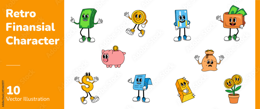 Retro Financial Character Retro Financial Character