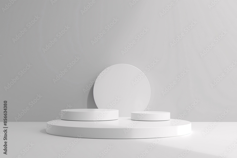 Fototapeta premium 3d white background white podium for product presentation and brand advertising. Empty scene for mock up