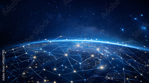 Global communication interconnection, where the bouncing light on the Earth's sphere connects various regions, is a communication concept.