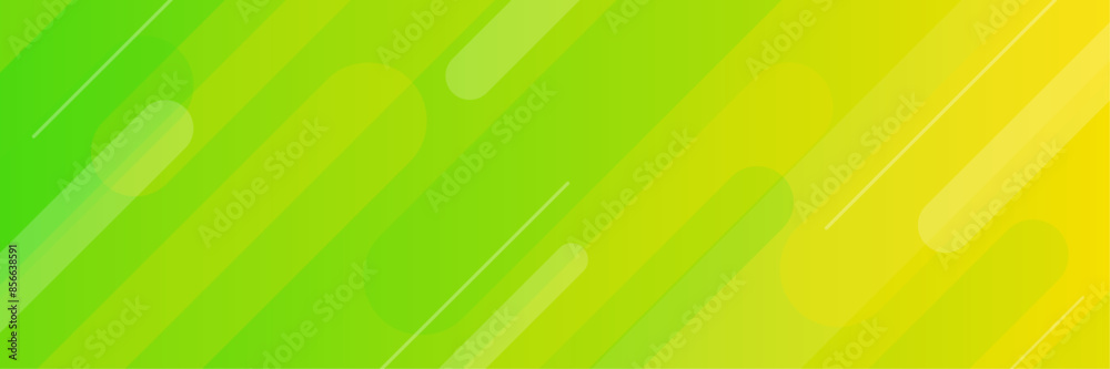 Fototapeta premium Bright green-yellow abstract dynamic banner background. Modern geometric wallpaper. Suitable for templates, banners, brochures, websites, pages and headers
