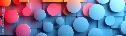 Abstract gradient circles and squares flat design