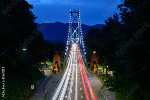 Lions Gate Bridge in Vancouver at night