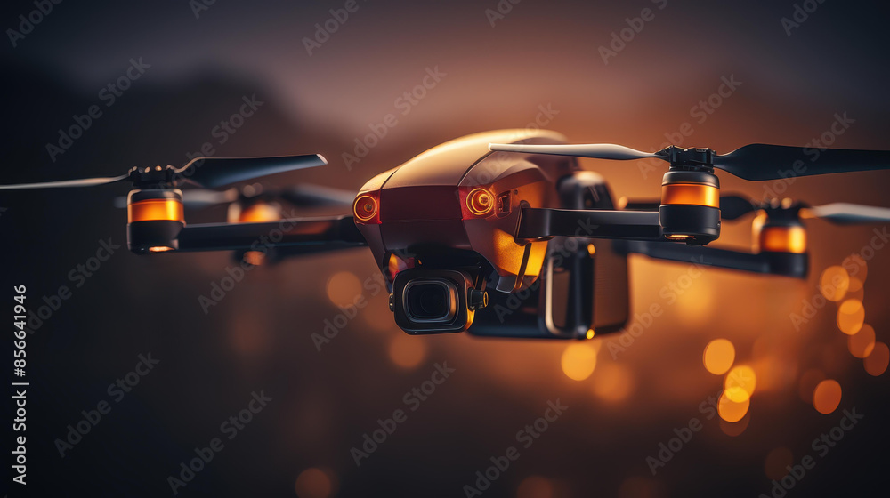 Witness the future of delivery with a drone dropping off a package in a suburban setting. Witness the future of delivery with a drone dropping off a package in a suburban setting.