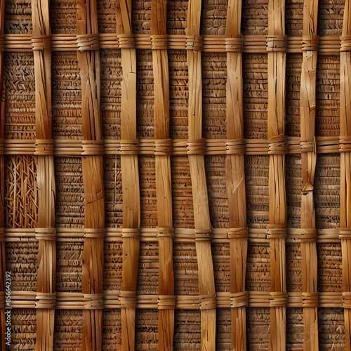 Rieten Naadloze Placemat. Het ontwerp van Placemat van rijs of rotan of bamboemateriaal maakt een naadloze textuurachtergrond.
