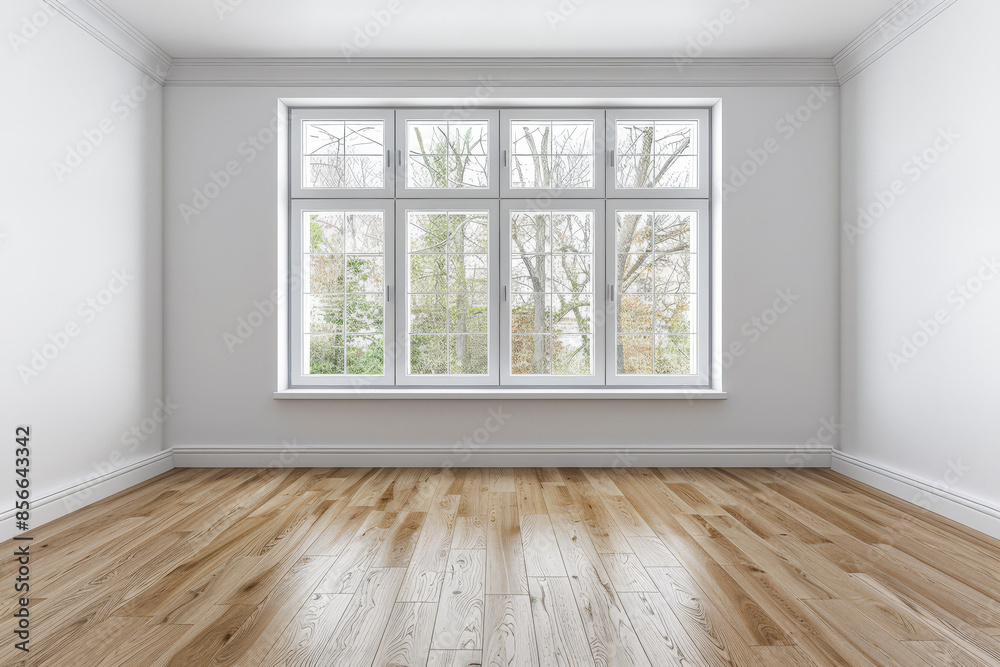 Window filling an empty apartment room with natural lighting. Residential interior design composition with copy space for an ad. Window filling an empty apartment room with natural lighting. Residential interior design composition with copy space for an ad.
