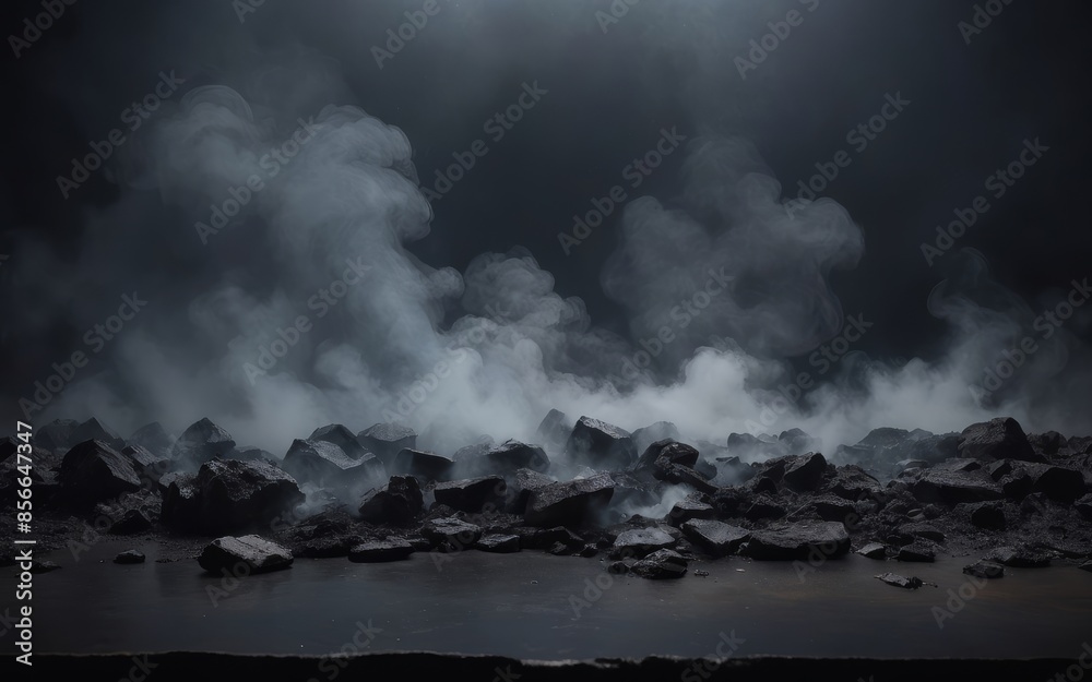 Fototapeta premium Dark grunge background with smoky atmosphere