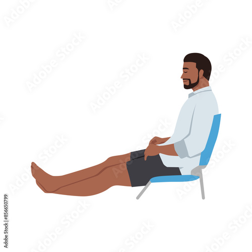 Relaxed Male Character in Home Clothes and Slippers Sitting in Comfortable Chair. Flat vector illustration isolated on white background