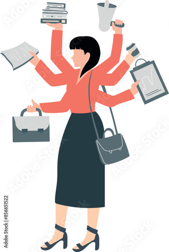 The girl is doing multitasking.