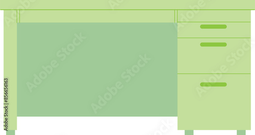 黄緑の簡易デスクのイラスト素材