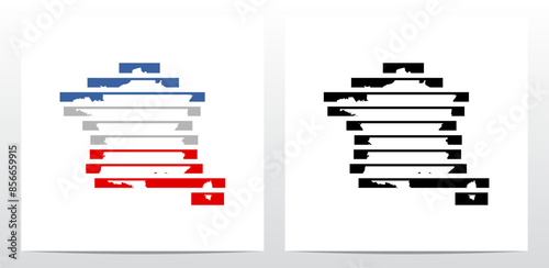 Behind Bars Prison Stripe Lines Map Of France