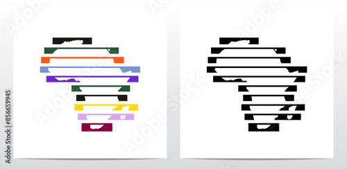 Behind Bars Prison Stripe Lines Map Of Africa
