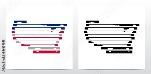 Behind Bars Prison Stripe Lines Map Of USA